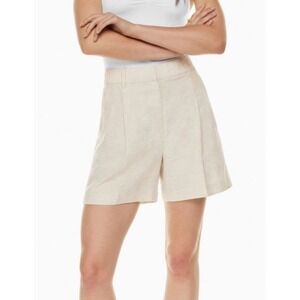 Aritzia Wilfred Natural‎ Ecru Mid-Thigh The Effortless Linen 5" Shorts Sz 2